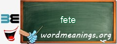 WordMeaning blackboard for fete